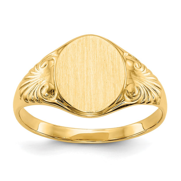 14k 7.5x10.0mm Closed Back Signet Ring