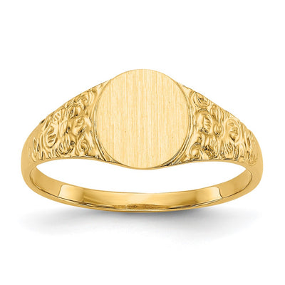 14k 7.0x8.0mm Closed Back Signet Ring
