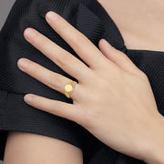 14k 7.5x8.5mm Satin Open Back Filigree Signet Ring