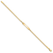 14k Polished Solid Chain/Solid Plate Curb Link 20x4.8mm Plate Baby/Child ID Bracelet