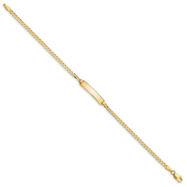 14k Polished Solid Chain/Solid Plate Curb Link 20x4.8mm Plate Baby/Child ID Bracelet