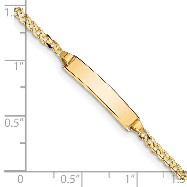 14k Polished Solid Chain/Solid Plate Curb Link 20x4.8mm Plate Baby/Child ID Bracelet