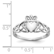 14k White Gold Mens Claddagh Ring