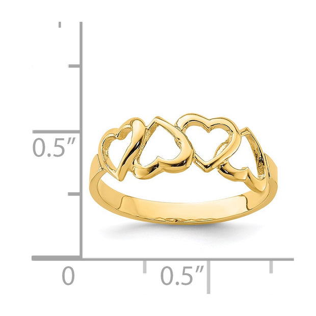 14K Polished Heart Ring