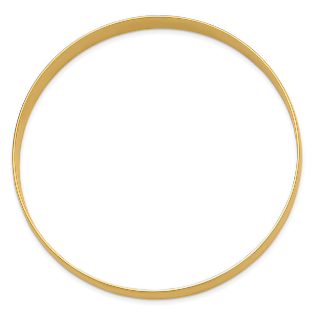 14k Solid Polished Half-Round Slip-On Round Bangle Bracelet