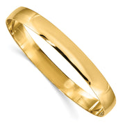 14k Solid Polished Half-Round Slip-On Round Bangle Bracelet