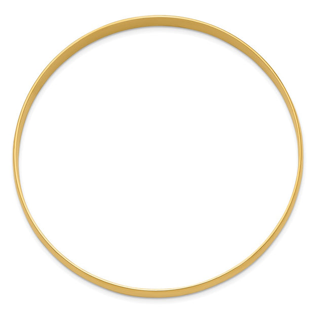 14k Solid Polished Half-Round Slip-On Round Bangle Bracelet
