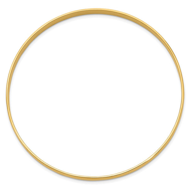 14k Solid Polished Half-Round Slip-On Round Bangle Bracelet