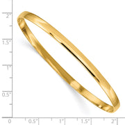 14k Solid Polished Half-Round Slip-On Round Bangle Bracelet