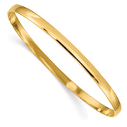 14k Solid Polished Half-Round Slip-On Round Bangle Bracelet