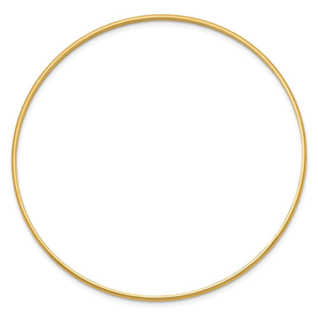 14k Solid Polished Half-Round Slip-On Round Bangle Bracelet