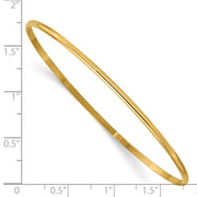14k Solid Polished Half-Round Slip-On Round Bangle Bracelet