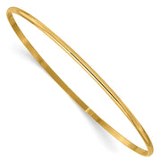 14k Solid Polished Half-Round Slip-On Round Bangle Bracelet