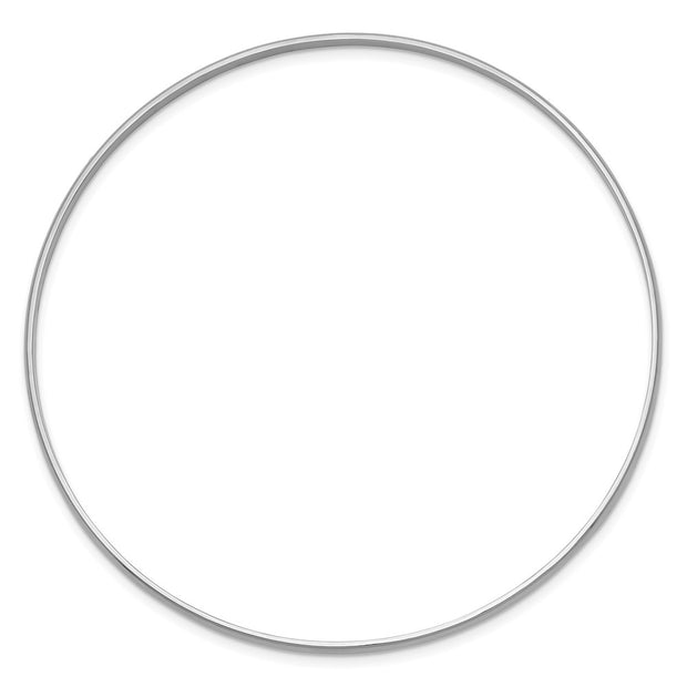 14k White Gold Solid Polished Half-Round Slip-On Round Bangle Bracelet