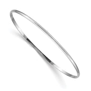 14k White Gold Solid Polished Half-Round Slip-On Round Bangle Bracelet