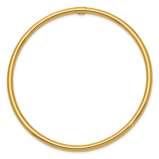 14k Polished Round Tube Slip-on Round Bangle Bracelet