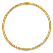14k Polished Diamond-cut Tube Slip-on Round Bangle Bracelet