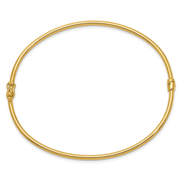 14K Polished Hinged Oval Bangle Bracelet