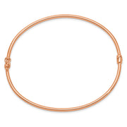 14k Rose Gold Polished Hinged Oval Bangle Bracelet