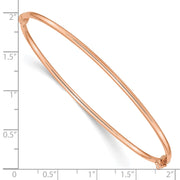 14k Rose Gold Polished Hinged Oval Bangle Bracelet