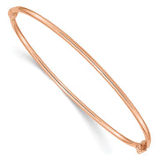 14k Rose Gold Polished Hinged Oval Bangle Bracelet