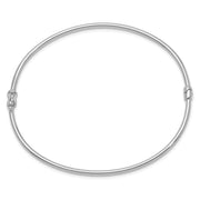 14k White Gold Polished Hinged Oval Bangle Bracelet