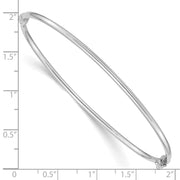 14k White Gold Polished Hinged Oval Bangle Bracelet