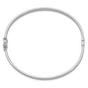 14k White Gold Polished Hinged Oval Bangle Bracelet