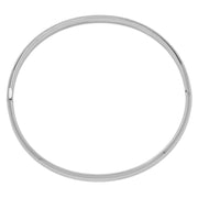 14k White Gold High Polished Hinged Oval Bangle Bracelet