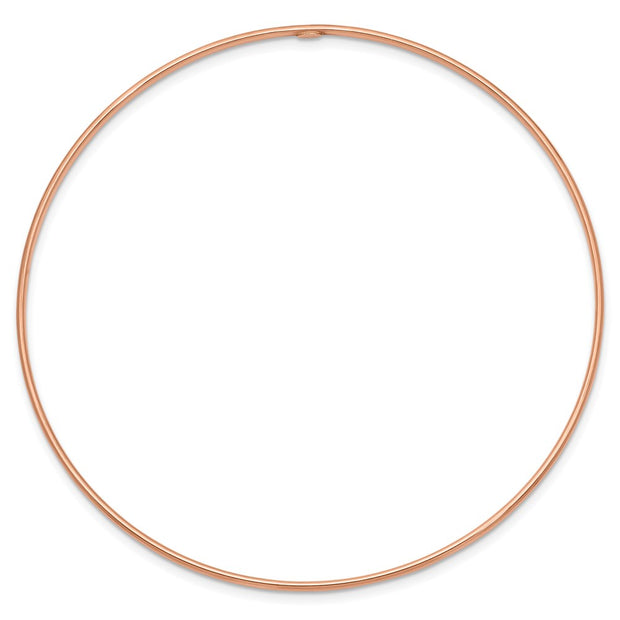 14k Rose Gold Polished Slip-on Round Bangle Bracelet