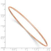 14k Rose Gold Polished Slip-on Round Bangle Bracelet