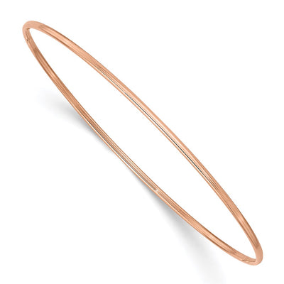 14k Rose Gold Polished Slip-on Round Bangle Bracelet