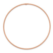 14k Rose Gold Polished Textured Twist Slip-on Round Bangle Bracelet