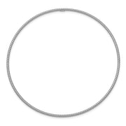 14k White Gold Polished Textured Twist Slip-on Round Bangle Bracelet