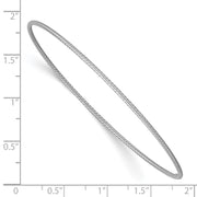 14k White Gold Polished Textured Twist Slip-on Round Bangle Bracelet