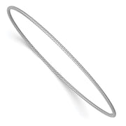 14k White Gold Polished Textured Twist Slip-on Round Bangle Bracelet