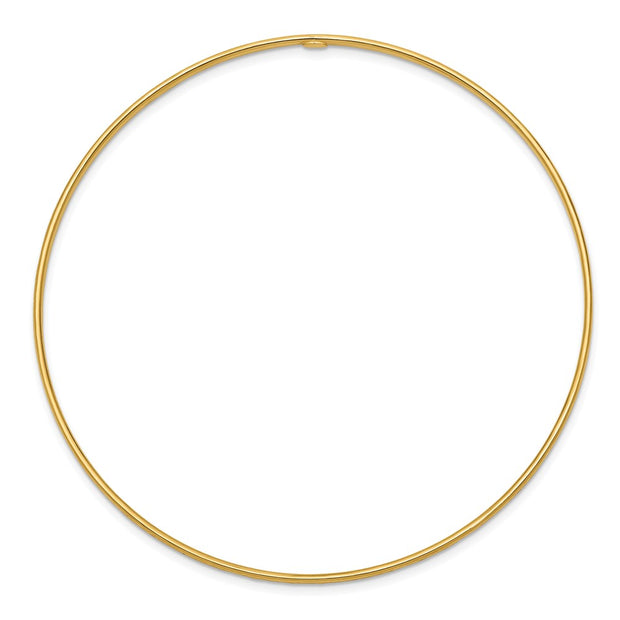 14k Polished Diamond-Cut Slip-on Round Bangle Bracelet