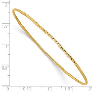 14k Polished Diamond-Cut Slip-on Round Bangle Bracelet