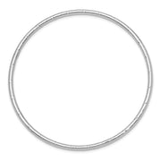 14k White Gold Polished Grooved Slip-on Round Bangle Bracelet