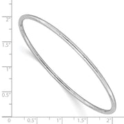 14k White Gold Polished Grooved Slip-on Round Bangle Bracelet