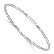 14k White Gold Polished Grooved Slip-on Round Bangle Bracelet