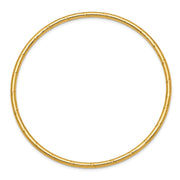 14k Polished Grooved Slip-on Round Bangle Bracelet