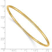 14k Polished Grooved Slip-on Round Bangle Bracelet