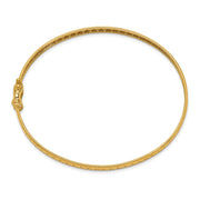 14k Polished Cut-out Lattice Design with Safety Clasp Flexible Oval Bangle Bracelet