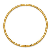 14k Polished Textured Slip-on Round Bangle Bracelet