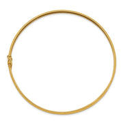 14K Polished Diamond-cut Flexible Round Bangle Bracelet