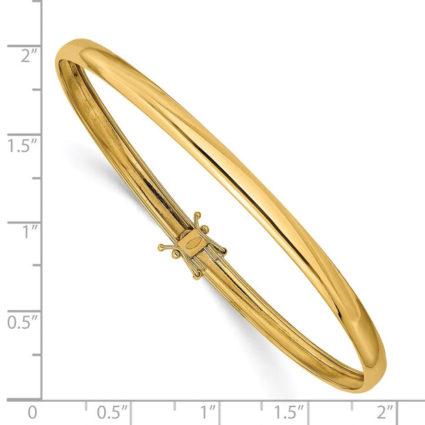 14K Polished Flexible Round Bangle Bracelet