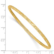 14k Polished Diamond-Cut Slip-on Round Bangle Bracelet