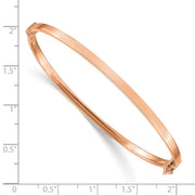 14k Rose Gold Polished Hinged Oval Bangle Bracelet