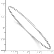 14k White Gold Polished Slip-on Round Bangle Bracelet